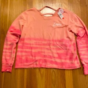 Justice 18/20 tie-dye v-back open sweatshirt
